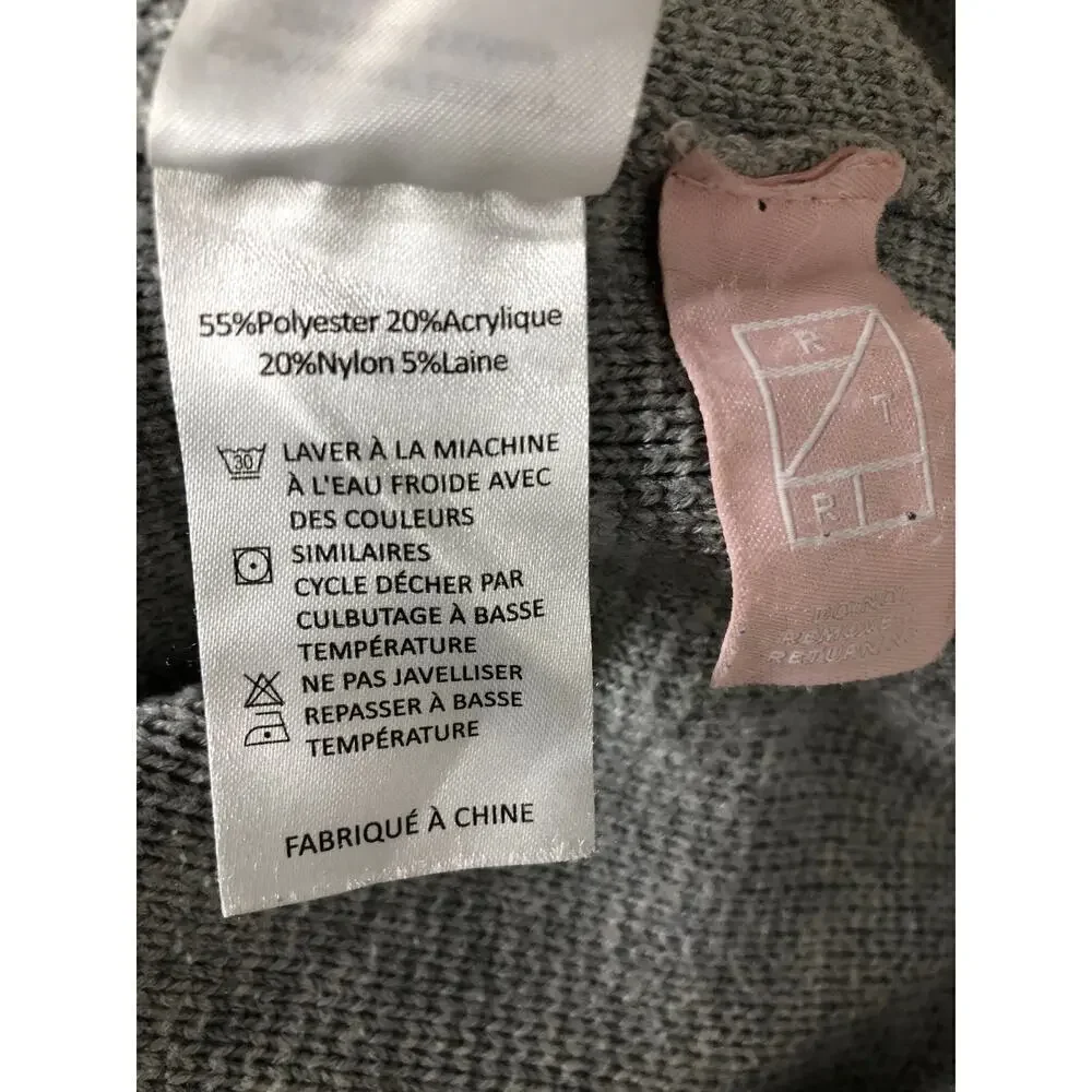 Victor Alfaro Mock Neck Sweater Oversized Gray XL